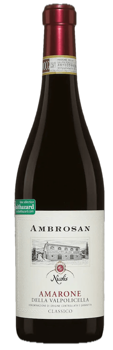 ขวดไวน์ Amarone della Valpolicella Classico DOC "Ambrosan" อมารone เดลลา วัลโปลิเชลลา คลาสสิโก ดีโอซี "แอมโบรซาน" (ไวน์แดง)
